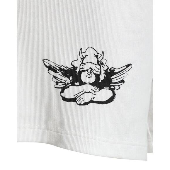 Boys Lie Rebel Drawstring White Shorts – Size Medium Loungewear Comfy Edgy Short - Picture 3 of 15